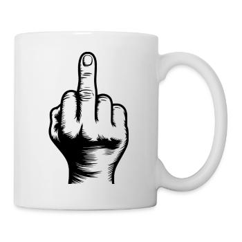 Mittelfinger - Tasse - Weiß - Rechts