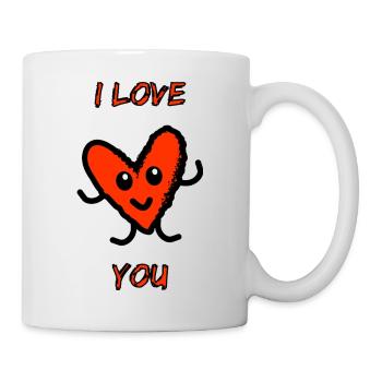 ICH LIEBE DICH. LIEBE. PAAR. GERADE VERHEIRATET. Junggesellinnenabschied - Tasse - Weiß - Rechts