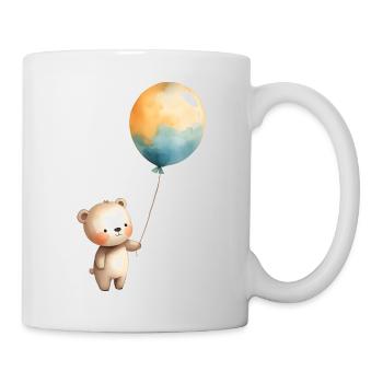Pastel Teddy Balloon Illustration - Mug - white - Right