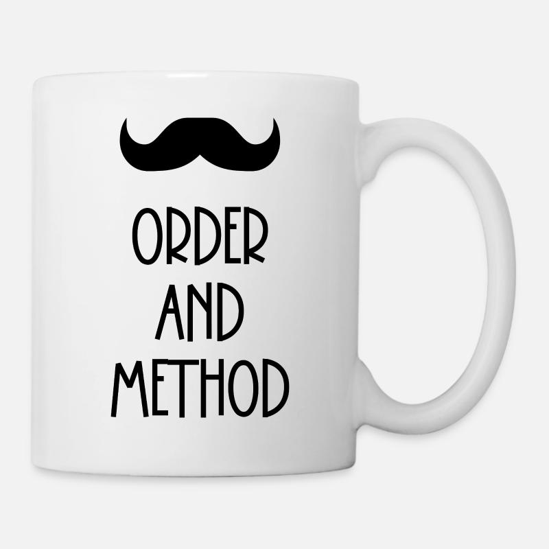Ordre et méthode Poirot moustache - Mug blanc - blanc