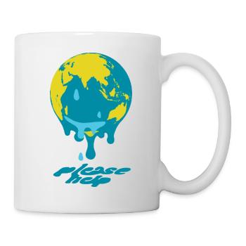 Erderwärmung Weltkugel - Tasse - Weiß - Rechts