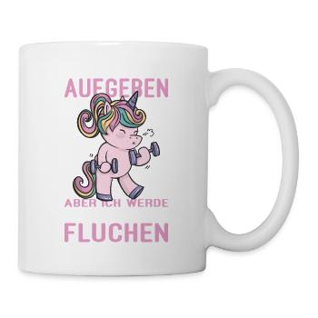 Einhorn Geschenk Fitness Sport Frauen Mädchen - Tasse - Weiß - Rechts