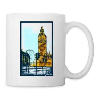 Big Ben Illustration Poster – London, Modern Art - Mug - white - Right