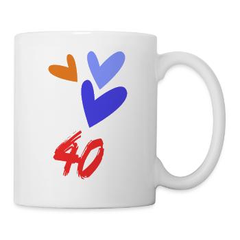 40. 40 YEARS. 40th ANNIVERSARY. 40 YEARS ANNIVERSARY. - Mug - white - Right