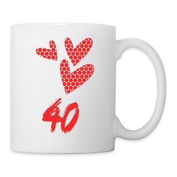 40. 40 ANS. 40e ANNIVERSAIRE. ANNIVERSAIRE 40 ANS. - Mug blanc - blanc - Droite