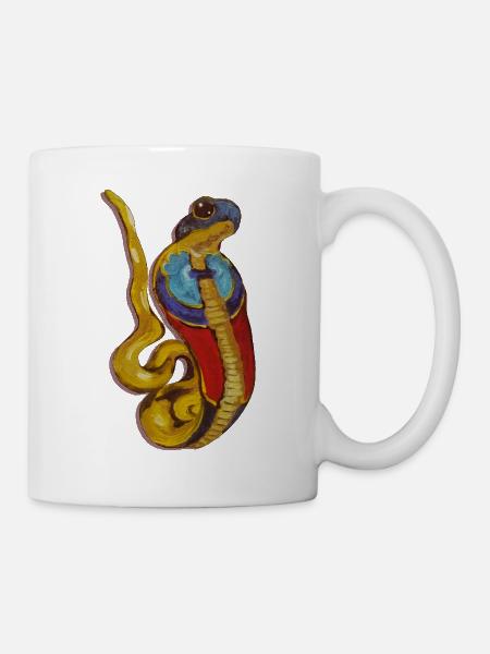 Farbenfrohe Schlangenkunst - Wadjet altägyptische - Tasse - Weiß