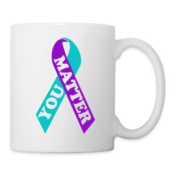 YOU MATTER Suicide Awareness Ribbon - Mug - white - Right