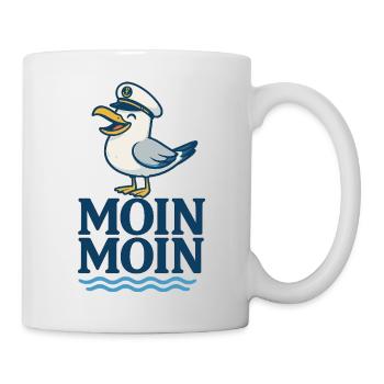 Möwe Kapitän Moin Moin Print - Tasse - Weiß - Rechts