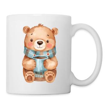Kuscheliger Bär Schal und Tasse heiße Schokolade - Tasse - Weiß - Rechts