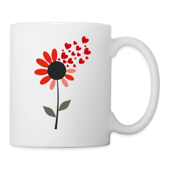 Heartburst-Blume - Tasse - Weiß - Rechts
