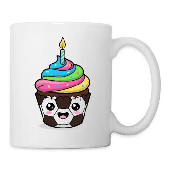 Funny Soccer Cake Cartoon Design - Mug - white - Right