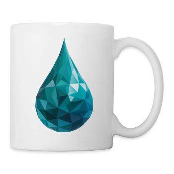 Water Drop - Cool Low Poly Logo - Mug - white - Right