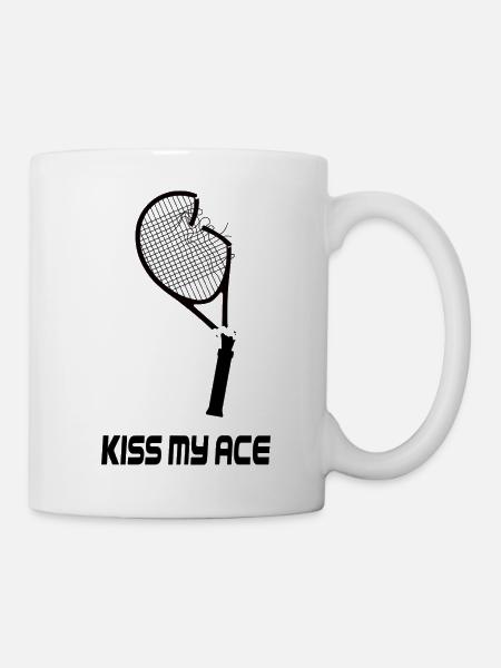 Kiss My Ace – Lustiges Tennis Design - Tasse - Weiß