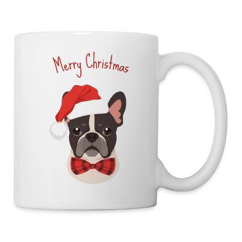 Bouledogue français Joyeux Noël Design - Mug blanc - blanc - Droite