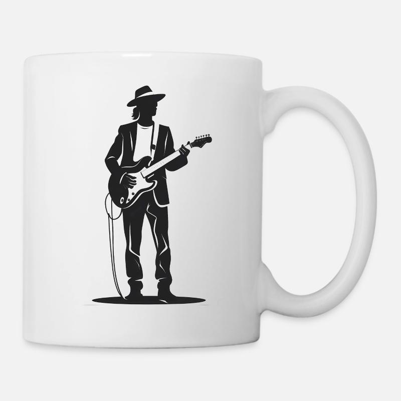 Gitarrist - Cooles Silhouette Logo - Tasse - Weiß