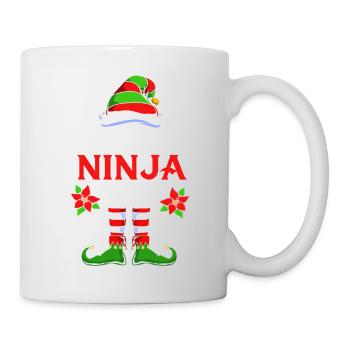 Elfe Elf Weihnachtsgeschenk Ninja - Tasse - Weiß - Rechts