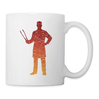 Outdoor Kochen Kunstwerk Grillen Liebhaber - Tasse - Weiß - Rechts