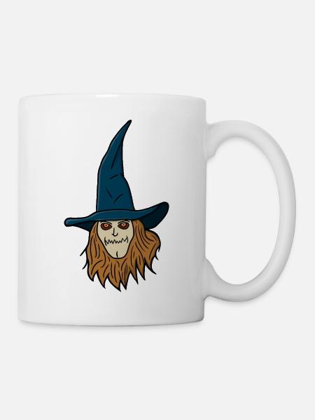 Vogelscheuche Hexe - Tasse - Weiß