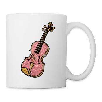 Pink Glitzer Violine | Erste Geige im Orchester - Tasse - Weiß - Rechts
