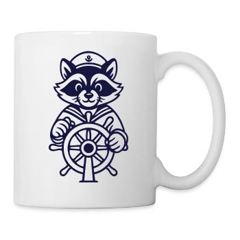 Raccoon Captain at the Helm - Mug - white - Right