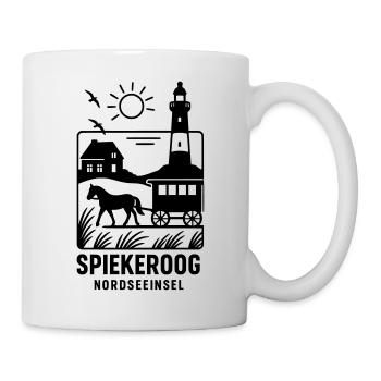 Spiekeroog Insel Erholung Urlaub Silhouette - Tasse - Weiß - Rechts