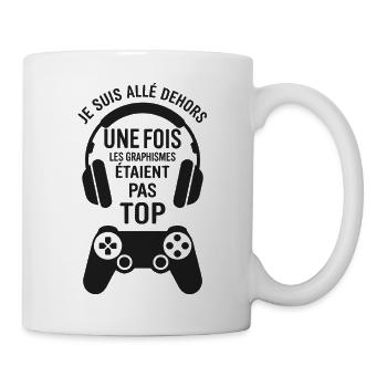 Je suis allé dehors une fois Humour gamer rétro - Mug blanc - blanc - Droite