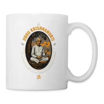 Jiddu Krishnamurti Meditierend in der Natur - Tasse - Weiß - Rechts