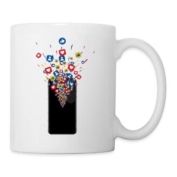 Smartphone Likes Fireworks - Mug - white - Right