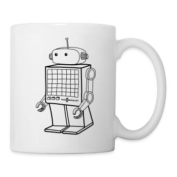 Retro Roboter – Vintage KI Android Design - Tasse - Weiß - Rechts