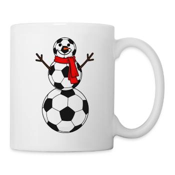 Football dessin animé bonhomme de neige - Mug blanc - blanc - Droite