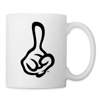 Raised index finger (finger / right hand / 1C) - Mug - white - Right