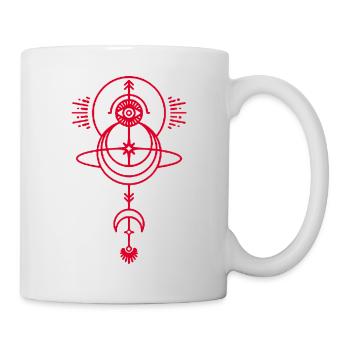 Rotes magisches Symbol - Tasse - Weiß - Rechts