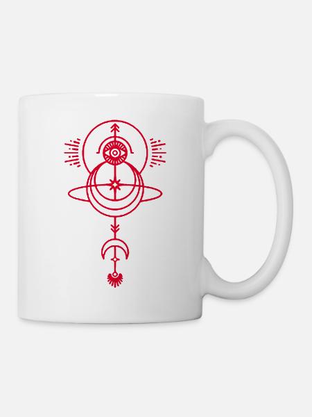 Rotes magisches Symbol - Tasse - Weiß