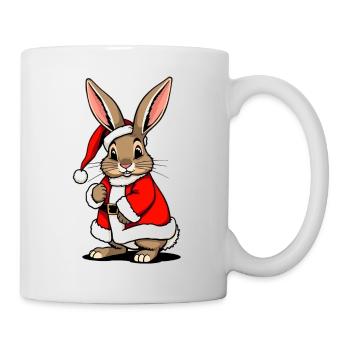 Rabbit as Santa Claus at Christmas - Mug - white - Right