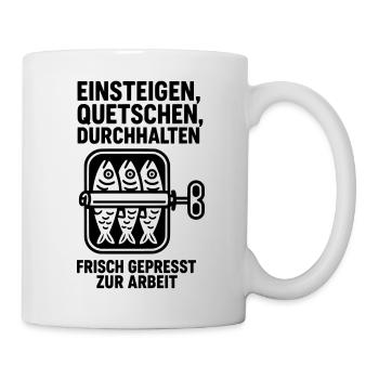 Fraîchement pressé au travail Les délices des transports en commun - Mug blanc - blanc - Droite