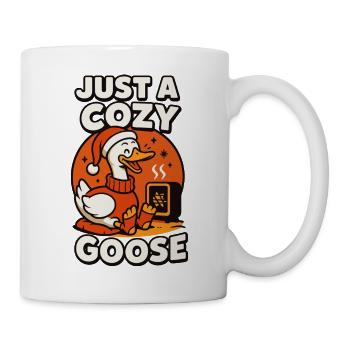 Weihnachten nur ein gemütlicher Gänse-Weihnachtsmann - Tasse - Weiß - Rechts