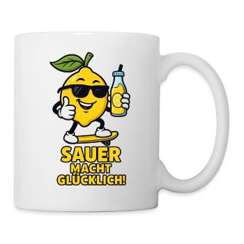 Lemon skateboard sour vous rend heureux - Mug blanc - blanc - Droite