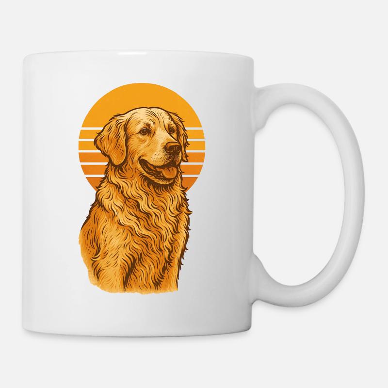 Golden Retriever Retro - Tasse - Weiß