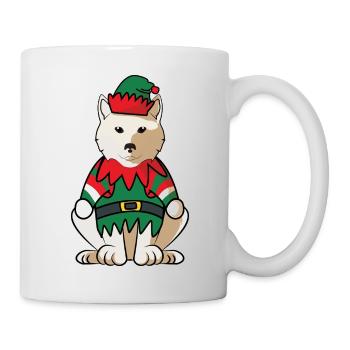 Kishu Dog Christmas Elf Costume Cute Elf - Mug - white - Right