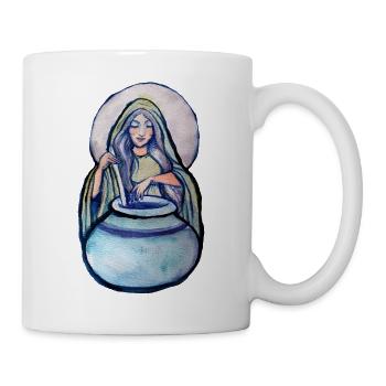 Herboriste au clair de lune à l’aquarelle - Mug blanc - blanc - Droite