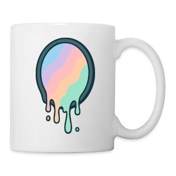 Geschmolzener Pastell-Regenbogen - Tasse - Weiß - Rechts