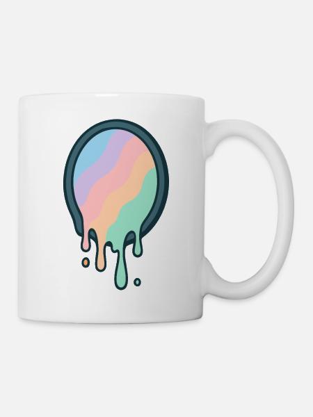 Geschmolzener Pastell-Regenbogen - Tasse - Weiß