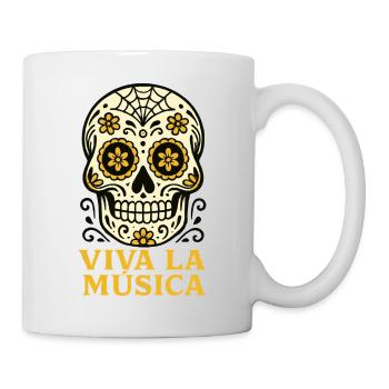 VIVA LA MÚSICA : Calavera Florale Día de Muertos - Mug blanc - blanc - Droite