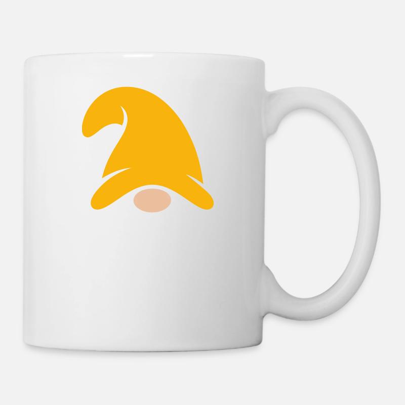 Illustration de gnome de chapeau orange - Mug blanc - blanc