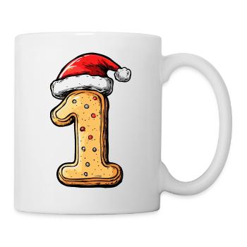 1 Zahl Keks Weihnachten - Tasse - Weiß - Rechts