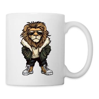 Löwe Cool Winter - Tasse - Weiß - Rechts