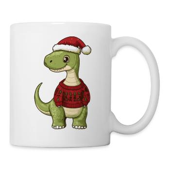 Dinosaur brontosaurus Christmas - Mug - white - Right