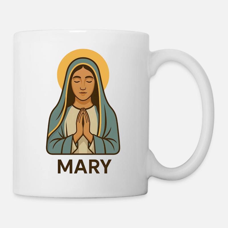 Maria – Zeichen der Demut - Tasse - Weiß