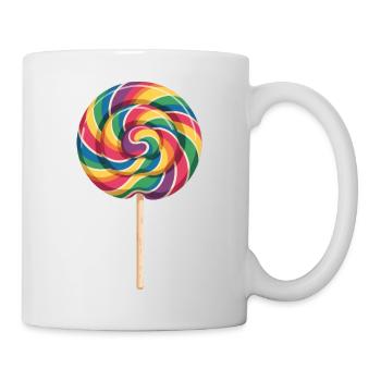 Colorful Rainbow Lollipop Spiral Look - Mug - white - Right