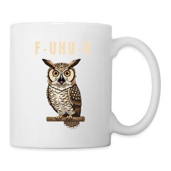 Uhu Eule Lustig Wortspiel Spruch Humor Vogel - Tasse - Weiß - Rechts